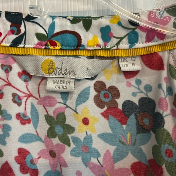 BODEN Kitty Smocked Neck Blouse Size US 8 - Picture 6 of 11